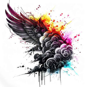 line-wings-tattoo – tattoo design ideas free ai generated – neotraditional-rich-shading – for-abdomen – Gallery: wings-inkby-ai