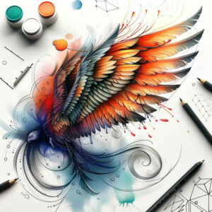 line-wings-tattoo – tattoo design ideas free ai generated – neotraditional-solid-fill – for-palm – Gallery: wings-inkby-ai