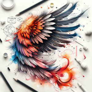 line-wings-tattoo – tattoo design ideas free ai generated – realism-photo-ink – for-fingers – Gallery: wings-inkby-ai