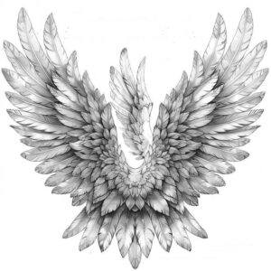 line-wings-tattoo – tattoo design ideas free ai generated – surrealism-unreal – for-side – Gallery: wings-inkby-ai