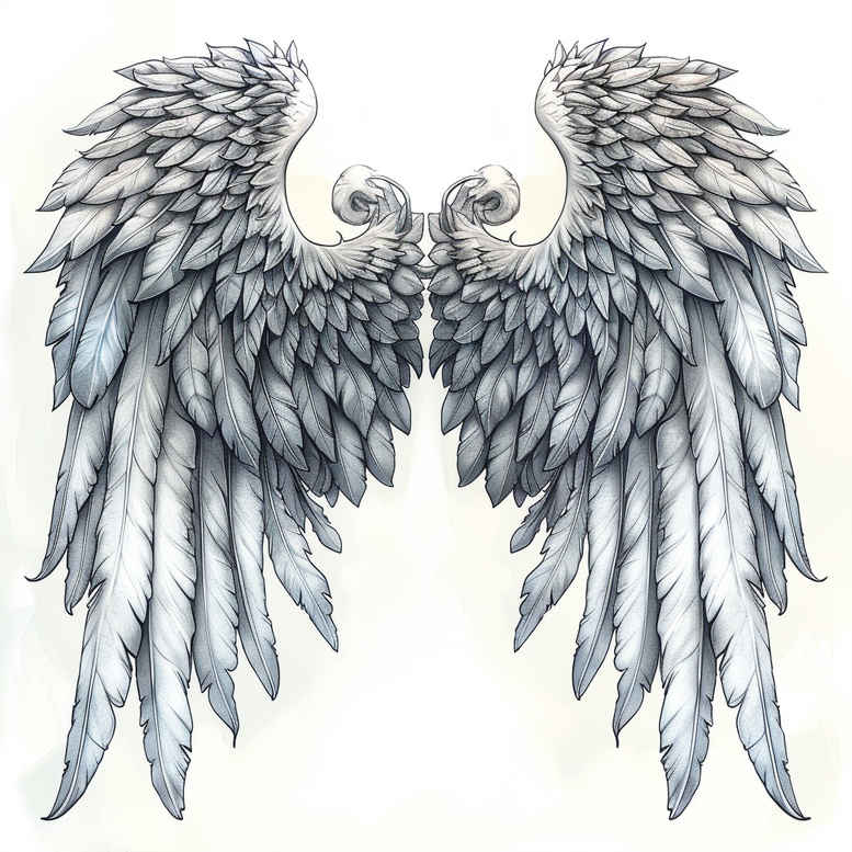 love-motif-wings-tattoo – tattoo design ideas free ai generated – neotraditional-smooth-gradients – for-upper-shoulder – Gallery: wings-inkby-ai