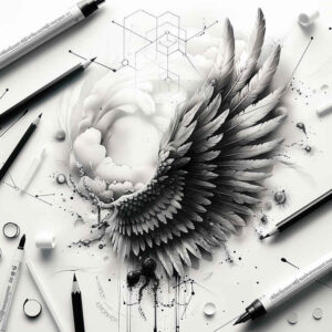 minimalist-wings-tattoo – tattoo design ideas free ai generated – neotraditional-modern-twist – for-full-back – Gallery: wings-inkby-ai