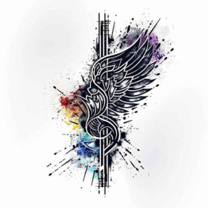 minimalist-wings-tattoo – tattoo design ideas free ai generated – realism-natural-tones – for-shin – Gallery: wings-inkby-ai