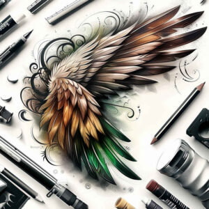 minimalist-wings-tattoo – tattoo design ideas free ai generated – realism-photo-accuracy – for-inner-arm – Gallery: wings-inkby-ai