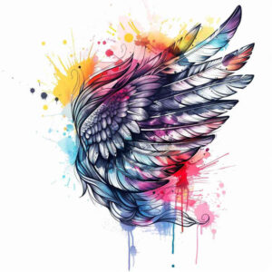 motion-wings-tattoo – tattoo design ideas free ai generated – neotraditional-refined-lines – for-heel – Gallery: wings-inkby-ai