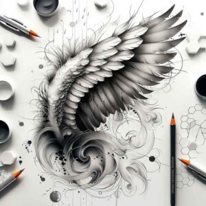 motion-wings-tattoo – tattoo design ideas free ai generated – realism-subtle-saturation – for-ribs – Gallery: wings-inkby-ai
