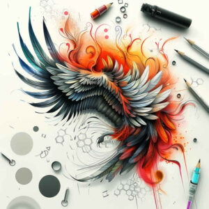 mystery-motif-wings-tattoo – tattoo design ideas free ai generated – neotraditional-rich-shading – for-wrist-side – Gallery: wings-inkby-ai