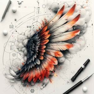 mystery-motif-wings-tattoo – tattoo design ideas free ai generated – realism-real-shadows – for-upper-back – Gallery: wings-inkby-ai