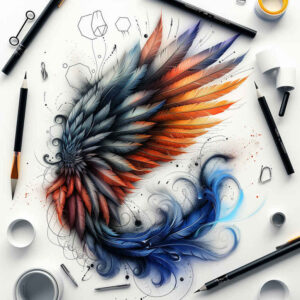 mystical-wings-tattoo – tattoo design ideas free ai generated – neotraditional-detailed-textures – for-sternum – Gallery: wings-inkby-ai