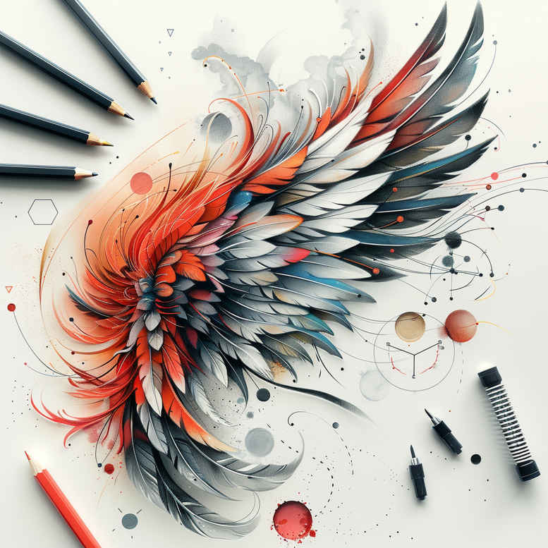 mystical-wings-tattoo – tattoo design ideas free ai generated – neotraditional-layered-fill – for-abdomen – Gallery: wings-inkby-ai