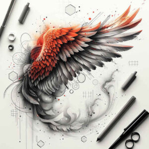 mystical-wings-tattoo – tattoo design ideas free ai generated – neotraditional-vivid-hues – for-lower-leg – Gallery: wings-inkby-ai