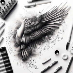 mystical-wings-tattoo – tattoo design ideas free ai generated – realism-depth-perception – for-side-torso – Gallery: wings-inkby-ai