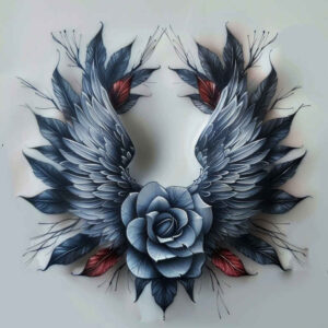mystical-wings-tattoo – tattoo design ideas free ai generated – realism-moist-gloss – for-upper-chest – Gallery: wings-inkby-ai