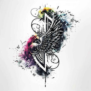 mystical-wings-tattoo – tattoo design ideas free ai generated – realism-smooth-gradients – for-upper-arm – Gallery: wings-inkby-ai