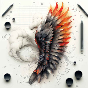 ornamental-detail-wings-tattoo – tattoo design ideas free ai generated – realism-optical-illusion – for-shoulder – Gallery: wings-inkby-ai