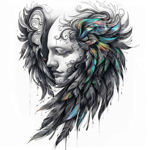 ornamental-detail-wings-tattoo – tattoo design ideas free ai generated – realism-real-life-shading – for-chest – Gallery: wings-inkby-ai
