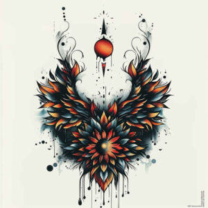 ornamental-detail-wings-tattoo – tattoo design ideas free ai generated – realism-surface-complexity – for-calf – Gallery: wings-inkby-ai