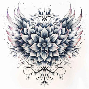 ornamental-wings-tattoo – tattoo design ideas free ai generated – neotraditional-color-saturation – for-shoulder-blade – Gallery: wings-inkby-ai
