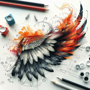 ornamental-wings-tattoo – tattoo design ideas free ai generated – surrealism-altered-reality – for-upper-shoulder – Gallery: wings-inkby-ai