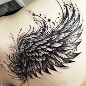 ornamental-wings-tattoo – tattoo design ideas free ai generated – surrealism-phantasmagoria – for-palm – Gallery: wings-inkby-ai