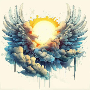 peace-motif-wings-tattoo – tattoo design ideas free ai generated – neotraditional-bold-texture – for-behind-ear – Gallery: wings-inkby-ai