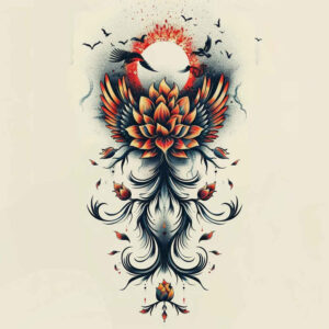 peace-motif-wings-tattoo – tattoo design ideas free ai generated – neotraditional-color-depth – for-knee – Gallery: wings-inkby-ai