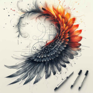 peace-motif-wings-tattoo – tattoo design ideas free ai generated – surrealism-distorted-reality – for-lower-chest – Gallery: wings-inkby-ai