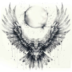 peace-motif-wings-tattoo – tattoo design ideas free ai generated – surrealism-fragmentation – for-behind-ear – Gallery: wings-inkby-ai
