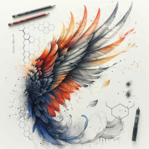 plant-ornament-wings-tattoo – tattoo design ideas free ai generated – neotraditional-decorative-elements – for-nape – Gallery: wings-inkby-ai