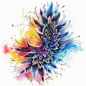 plant-ornament-wings-tattoo – tattoo design ideas free ai generated – surrealism-dynamic-shapes – for-outer-arm – Gallery: wings-inkby-ai