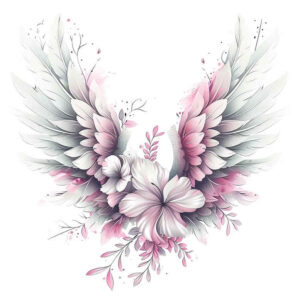 plant-ornament-wings-tattoo – tattoo design ideas free ai generated – surrealism-unreal – for-side-torso – Gallery: wings-inkby-ai