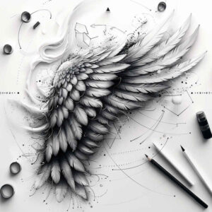 protection-motif-wings-tattoo – tattoo design ideas free ai generated – neotraditional-artful-color – for-upper-thigh – Gallery: wings-inkby-ai