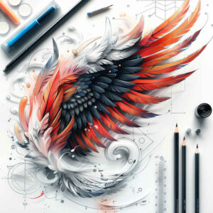 protection-motif-wings-tattoo – tattoo design ideas free ai generated – neotraditional-classic-composition – for-biceps – Gallery: wings-inkby-ai