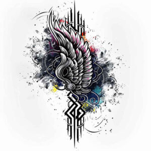protection-motif-wings-tattoo – tattoo design ideas free ai generated – neotraditional-enhanced-color – for-triceps – Gallery: wings-inkby-ai