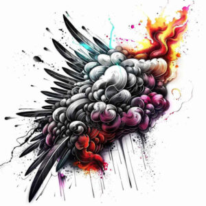 protection-symbol-wings-tattoo – tattoo design ideas free ai generated – neotraditional-detailed-linework – for-biceps – Gallery: wings-inkby-ai