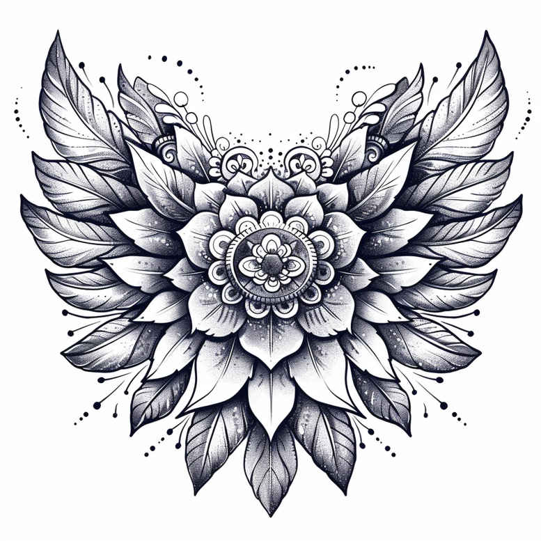 protection-symbol-wings-tattoo – tattoo design ideas free ai generated – realism-studio-quality – for-scapula – Gallery: wings-inkby-ai