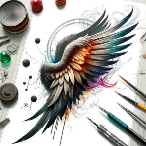 protection-symbol-wings-tattoo – tattoo design ideas free ai generated – surrealism-vivid-hallucination – for-side-torso – Gallery: wings-inkby-ai
