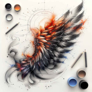 realistic-wings-tattoo – tattoo design ideas free ai generated – realism-tattoo-reflection – for-thigh – Gallery: wings-inkby-ai