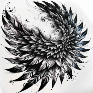realistic-wings-tattoo – tattoo design ideas free ai generated – surrealism-chromatic-flux – for-shoulder-blade – Gallery: wings-inkby-ai