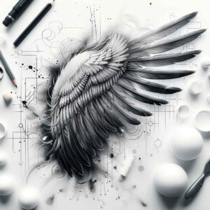 shaded-wings-tattoo – tattoo design ideas free ai generated – neotraditional-decorative-elements – for-inner-arm – Gallery: wings-inkby-ai