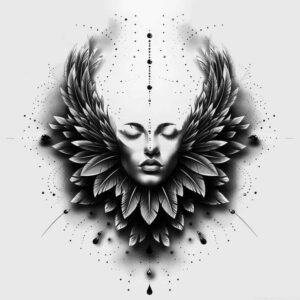 shaded-wings-tattoo – tattoo design ideas free ai generated – neotraditional-soft-blending – for-calf – Gallery: wings-inkby-ai
