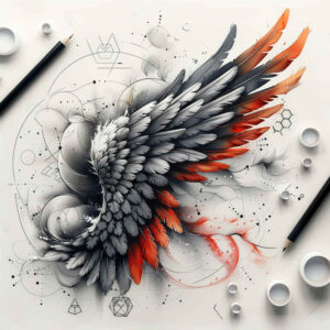 shaded-wings-tattoo – tattoo design ideas free ai generated – realism-full-detail – for-toe – Gallery: wings-inkby-ai