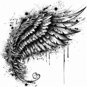 shaded-wings-tattoo – tattoo design ideas free ai generated – realism-light-play – for-shin – Gallery: wings-inkby-ai