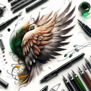 shaded-wings-tattoo – tattoo design ideas free ai generated – realism-volume-effect – for-shoulder – Gallery: wings-inkby-ai
