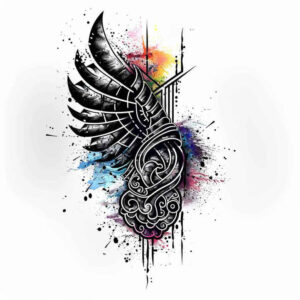 shaded-wings-tattoo – tattoo design ideas free ai generated – surrealism-timeless – for-shoulder-blade – Gallery: wings-inkby-ai