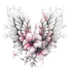 shadow-and-light-wings-tattoo – tattoo design ideas free ai generated – neotraditional-clean-lines – for-lower-leg – Gallery: wings-inkby-ai