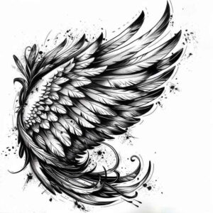 shadow-and-light-wings-tattoo – tattoo design ideas free ai generated – neotraditional-layered-fill – for-upper-arm – Gallery: wings-inkby-ai