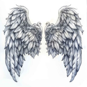 spirituality-symbol-wings-tattoo – tattoo design ideas free ai generated – neotraditional-clean-fill – for-ribs – Gallery: wings-inkby-ai