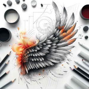 spirituality-symbol-wings-tattoo – tattoo design ideas free ai generated – neotraditional-color-blending – for-wrist-side – Gallery: wings-inkby-ai