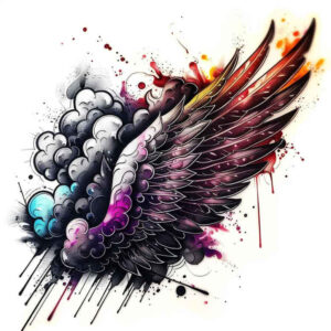 spirituality-symbol-wings-tattoo – tattoo design ideas free ai generated – neotraditional-enhanced-shading – for-lower-chest – Gallery: wings-inkby-ai